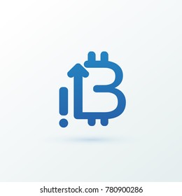 Illustration of business logotype cryptocurrency. Vector design logo finance and e-commerce. Bitcoin pictogram, virtual money abstract icon