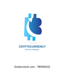 Illustration of business logotype cryptocurrency. Vector design logo finance and e-commerce. Bitcoin pictogram, virtual money abstract icon