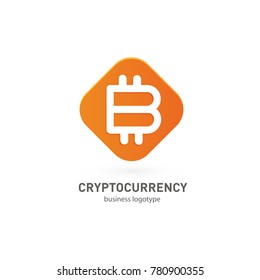 Illustration of business logotype cryptocurrency. Vector design logo finance and e-commerce. Bitcoin pictogram, virtual money abstract icon