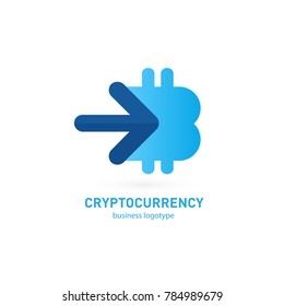 Illustration of business logotype cryptocurrency. Vector design logo finance and e-commerce. Bitcoin pictogram, virtual money abstract icon