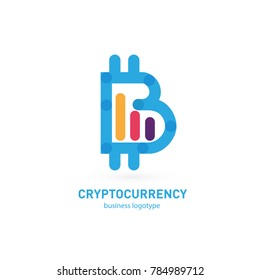 Illustration of business logotype cryptocurrency. Vector design logo finance and e-commerce. Bitcoin pictogram, virtual money abstract icon