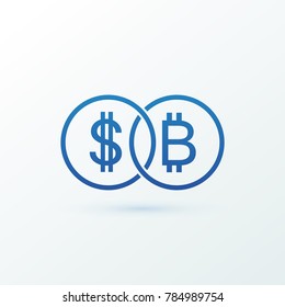 Illustration of business logotype cryptocurrency. Vector design logo finance and e-commerce. Bitcoin pictogram, virtual money abstract icon