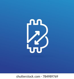 Illustration of business logotype cryptocurrency. Vector design logo finance and e-commerce. Bitcoin pictogram, virtual money abstract icon
