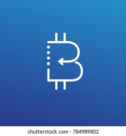 Illustration of business logotype cryptocurrency. Vector design logo finance and e-commerce. Bitcoin pictogram, virtual money abstract icon