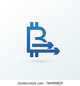 Illustration of business logotype cryptocurrency. Vector design logo finance and e-commerce. Bitcoin pictogram, virtual money abstract icon