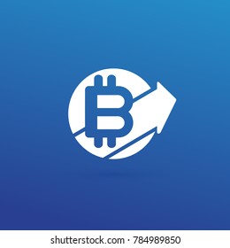 Illustration of business logotype cryptocurrency. Vector design logo finance and e-commerce. Bitcoin pictogram, virtual money abstract icon