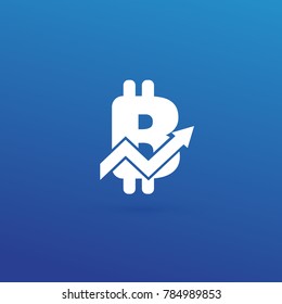 Illustration of business logotype cryptocurrency. Vector design logo finance and e-commerce. Bitcoin pictogram, virtual money abstract icon