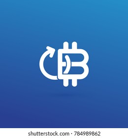 Illustration of business logotype cryptocurrency. Vector design logo finance and e-commerce. Bitcoin pictogram, virtual money abstract icon