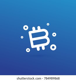 Illustration of business logotype cryptocurrency. Vector design logo finance and e-commerce. Bitcoin pictogram, virtual money abstract icon