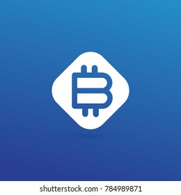 Illustration of business logotype cryptocurrency. Vector design logo finance and e-commerce. Bitcoin pictogram, virtual money abstract icon