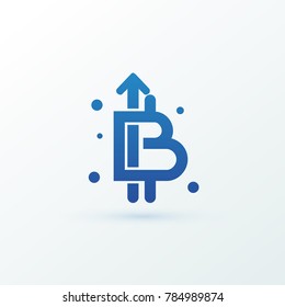 Illustration of business logotype cryptocurrency. Vector design logo finance and e-commerce. Bitcoin pictogram, virtual money abstract icon