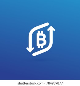 Illustration of business logotype cryptocurrency. Vector design logo finance and e-commerce. Bitcoin pictogram, virtual money abstract icon
