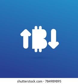 Illustration of business logotype cryptocurrency. Vector design logo finance and e-commerce. Bitcoin pictogram, virtual money abstract icon