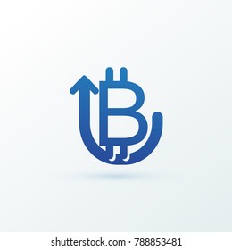 Illustration of business logotype cryptocurrency. Vector design logo finance and e-commerce. Bitcoin pictogram, virtual money abstract icon