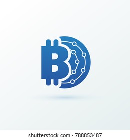Illustration of business logotype cryptocurrency. Vector design logo finance and e-commerce. Bitcoin pictogram, virtual money abstract icon