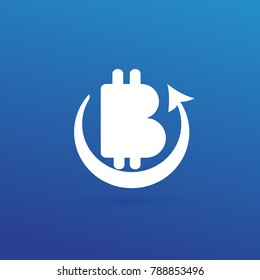 Illustration of business logotype cryptocurrency. Vector design logo finance and e-commerce. Bitcoin pictogram, virtual money abstract icon