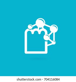 Illustration of business logotype molecular gastronomy. Vector design logo experimental cuisine. Food pictogram, cooking abstract icon