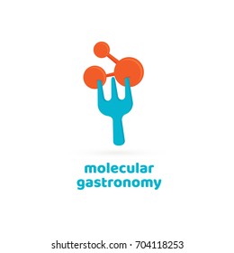 Illustration Of Business Logotype Molecular Gastronomy. Vector Design Logo Experimental Cuisine. Food Pictogram, Cooking Abstract Icon