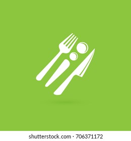 Illustration of business logotype molecular gastronomy. Vector design logo experimental cuisine. Food pictogram, cooking abstract icon