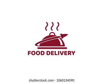 Illustration of business logotype restaurant and cafe. Vector design logo food delivery. Food pictogram, car and motorcycle abstract icon. vector illustration eps 10