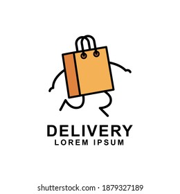 Illustration of business logotype restaurant and cafe. Vector design logo food delivery. Food pictogram, car and motorcycle abstract icon. vector illustration