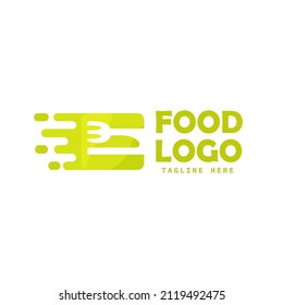 Ilustración de un restaurante y cafetería con logotipo de negocios. Entrega de alimentos con logotipo de diseño de vectores. 