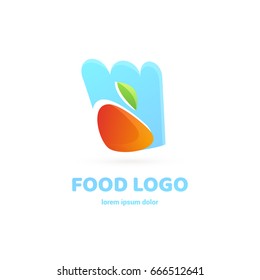 Illustration of business logotype restaurant and cafe. Vector design logo chef's hat. Food pictogram, cooking abstract icon