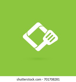 Illustration of business logotype restaurant and cafe. Vector design cooking  logo. Food pictogram, meal abstract icon