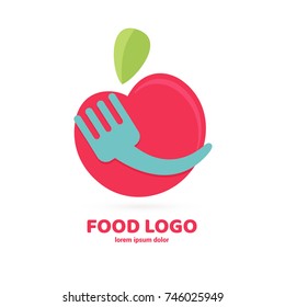 Illustration of business logotype restaurant and cafe. Vector design cooking logo. Food pictogram, cooking abstract icon