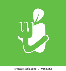 Illustration of business logotype restaurant and cafe. Vector design cooking logo. Food pictogram, cooking abstract icon