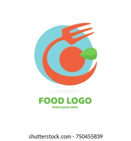 Illustration of business logotype restaurant and cafe. Vector design cooking logo. Food pictogram, cooking abstract icon
