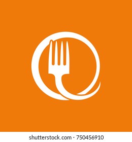 Illustration of business logotype restaurant and cafe. Vector design cooking logo. Food pictogram, cooking abstract icon