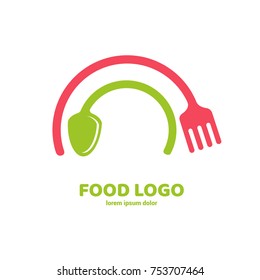 Illustration of business logotype restaurant and cafe. Vector design cooking logo. Food pictogram, cooking abstract icon