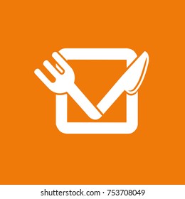 Illustration of business logotype restaurant and cafe. Vector design cooking logo. Food pictogram, cooking abstract icon
