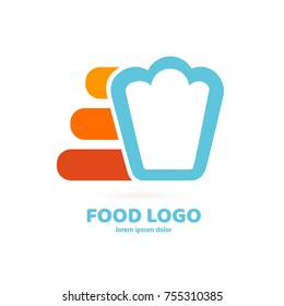 Illustration of business logotype restaurant and cafe. Vector design cooking logo. Food pictogram, cooking abstract icon.