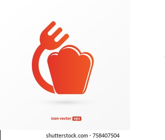 Illustration of business logotype restaurant and cafe. Vector design cooking logo. Food pictogram, cooking abstract icon