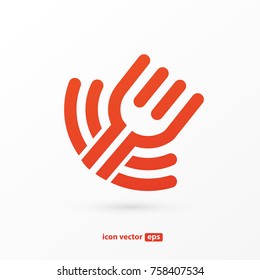 Illustration of business logotype restaurant and cafe. Vector design cooking logo. Food pictogram, cooking abstract icon