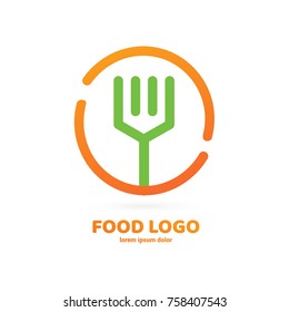 Illustration of business logotype restaurant and cafe. Vector design cooking logo. Food pictogram, cooking abstract icon