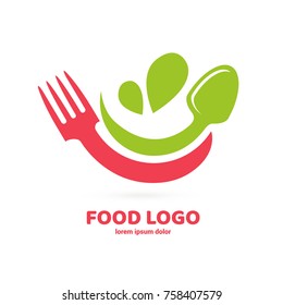 Illustration of business logotype restaurant and cafe. Vector design cooking logo. Food pictogram, cooking abstract icon