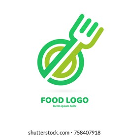 Illustration of business logotype restaurant and cafe. Vector design cooking logo. Food pictogram, cooking abstract icon