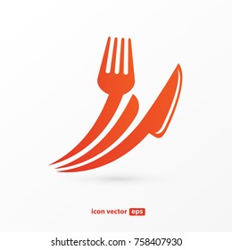 Illustration of business logotype restaurant and cafe. Vector design cooking logo. Food pictogram, cooking abstract icon