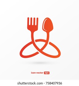 Illustration of business logotype restaurant and cafe. Vector design cooking logo. Food pictogram, cooking abstract icon