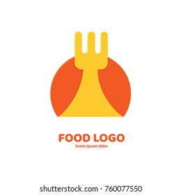 Illustration of business logotype restaurant and cafe. Vector design cooking logo. Food pictogram, cooking abstract icon