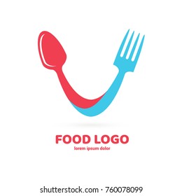 Illustration of business logotype restaurant and cafe. Vector design cooking logo. Food pictogram, cooking abstract icon