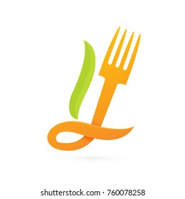 Illustration of business logotype restaurant and cafe. Vector design cooking logo. Food pictogram, cooking abstract icon