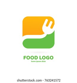 Illustration of business logotype restaurant and cafe. Vector design cooking logo. Food pictogram, cooking abstract icon