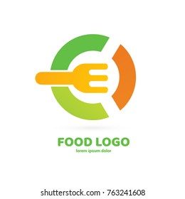 Illustration of business logotype restaurant and cafe. Vector design cooking logo. Food pictogram, cooking abstract icon