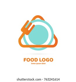 Illustration of business logotype restaurant and cafe. Vector design cooking logo. Food pictogram, cooking abstract icon