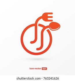 Illustration of business logotype restaurant and cafe. Vector design cooking logo. Food pictogram, cooking abstract icon