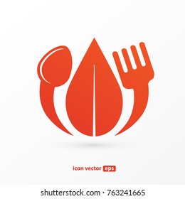 Illustration of business logotype restaurant and cafe. Vector design cooking logo. Food pictogram, cooking abstract icon